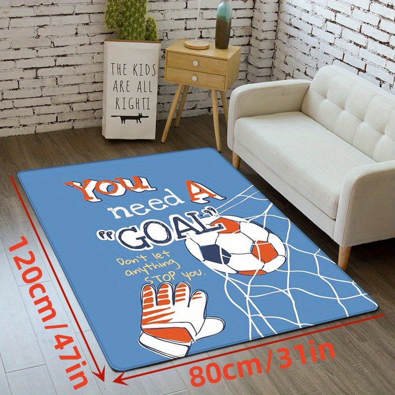 1pc Soft Flannel Area Rugs Anti Fatigue Shaggy Floor Carpet Football Print  Area Rugs Non Slip Machine Washable Carpet Entrance Welcome Door Mat Living  Room Bedroom Nursery Room Game Room Dormitory Carpet