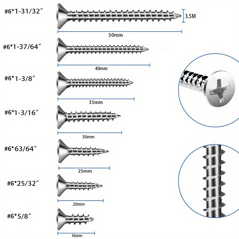 Wood Screw Assortment Set Phillips Point Wood Screws Screw - Temu