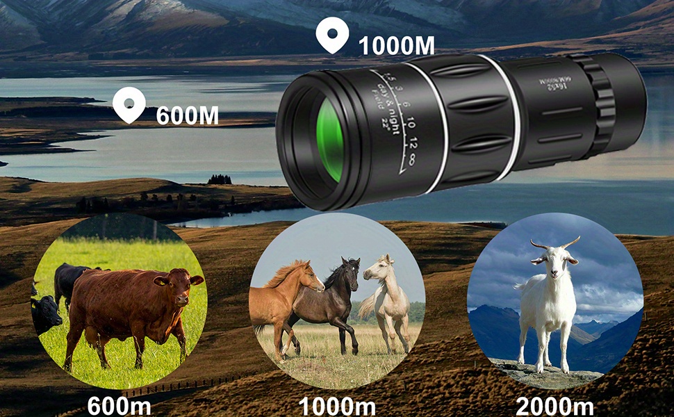 16x52 monocular telescope high powered for adults 2023 power prism compact monoculars for adults kids hd monocular scope for gifts outdoor activity bird watching hiking concert travelling gift for birthday easter boy girlfriend details 0