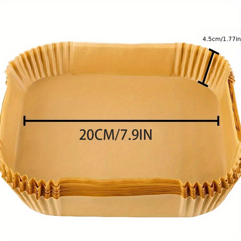 125pcs 9 Inch Square Air Fryer Liners Non-stick Disposable