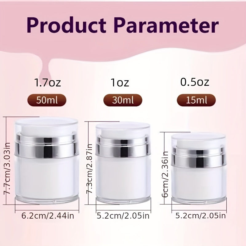 1 pezzo contenitore con pompa idratante flacone a pressione da 15 ml/30  ml/50 ml, flacone dispenser per lozione da viaggio, barattolo di crema  ricaricabile flacone sottovuoto formato da viaggio contenitore cosmetico  vuoto