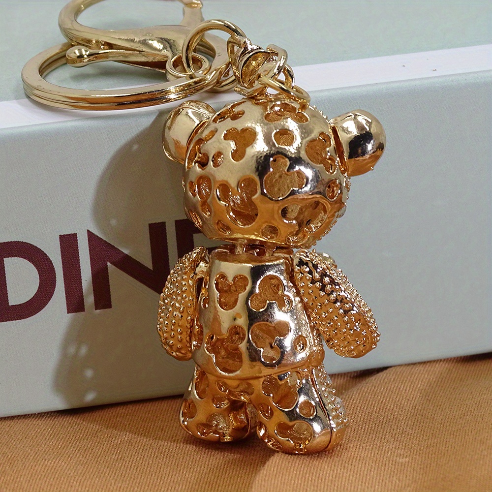 Rhinestone Cute Bear Key Chain Tassels Keychain Anti-lost Pendant Holiday  Car Key Ring Chain Holder Keyfob Jewelry For Girl Gift