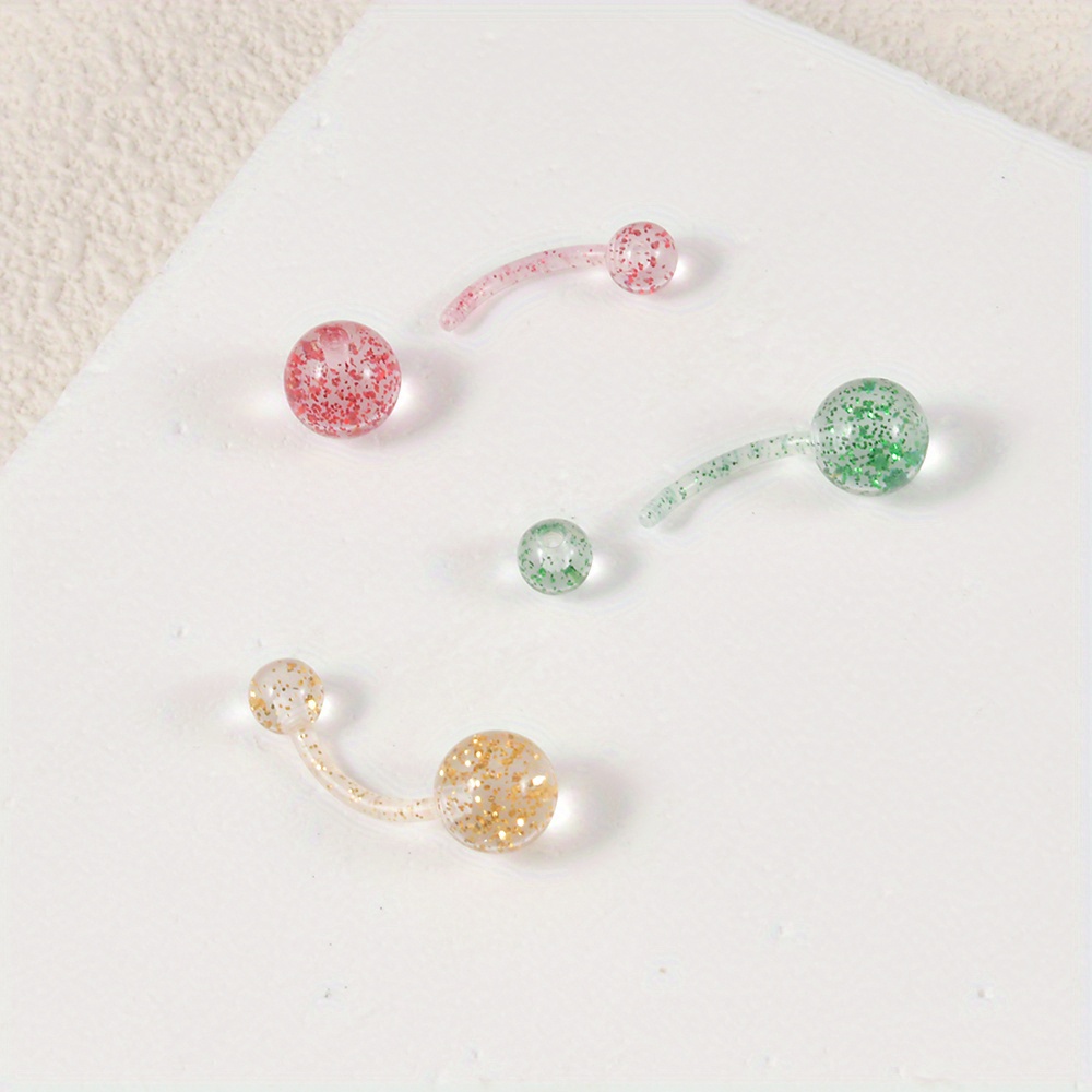 Acrylic Plastic Ball Belly Button Rings Set Candy Color Temu