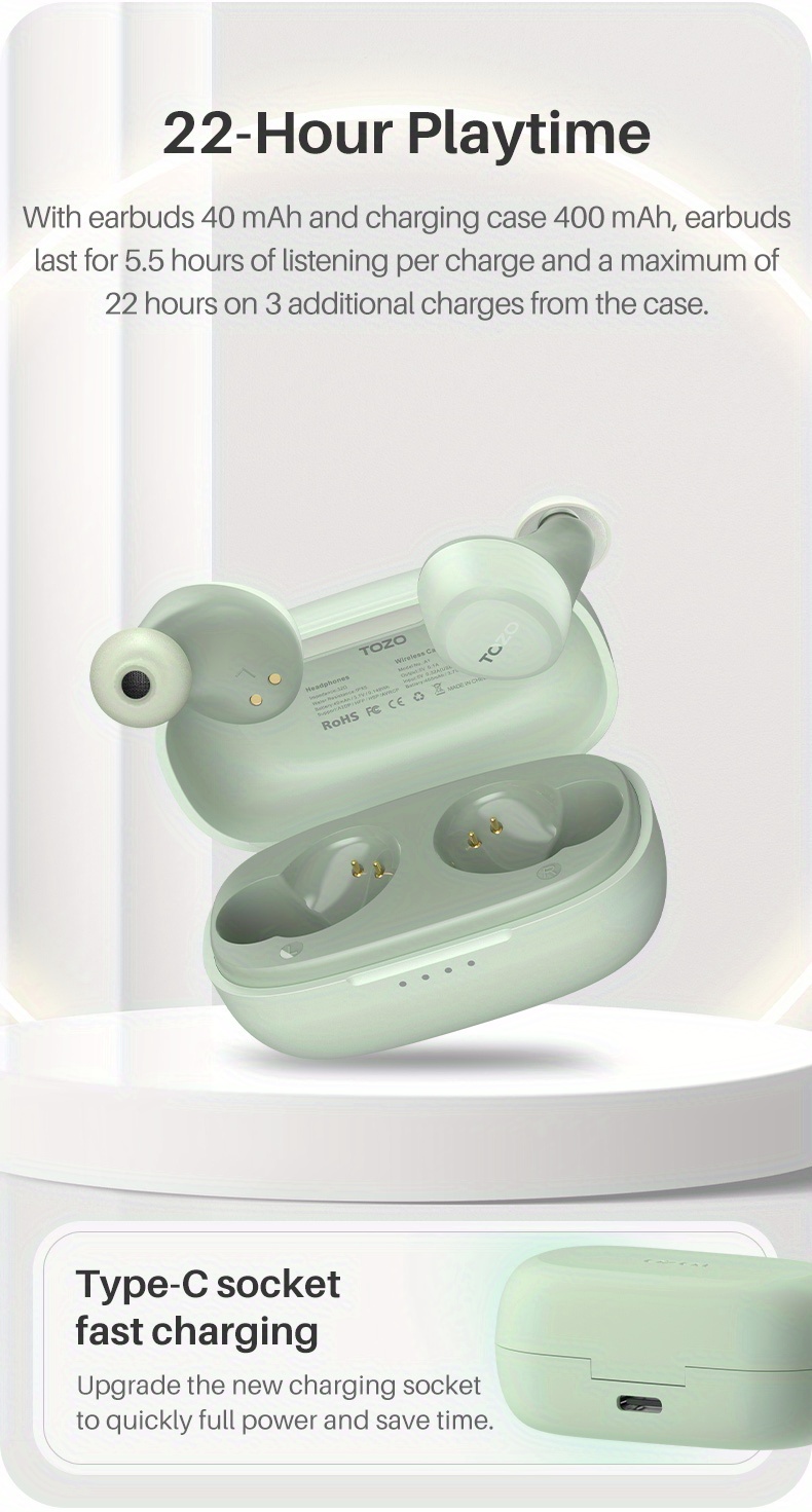 Tozo Mini Auriculares Inalámbricos 5.3 In Ear Auriculares - Temu Chile