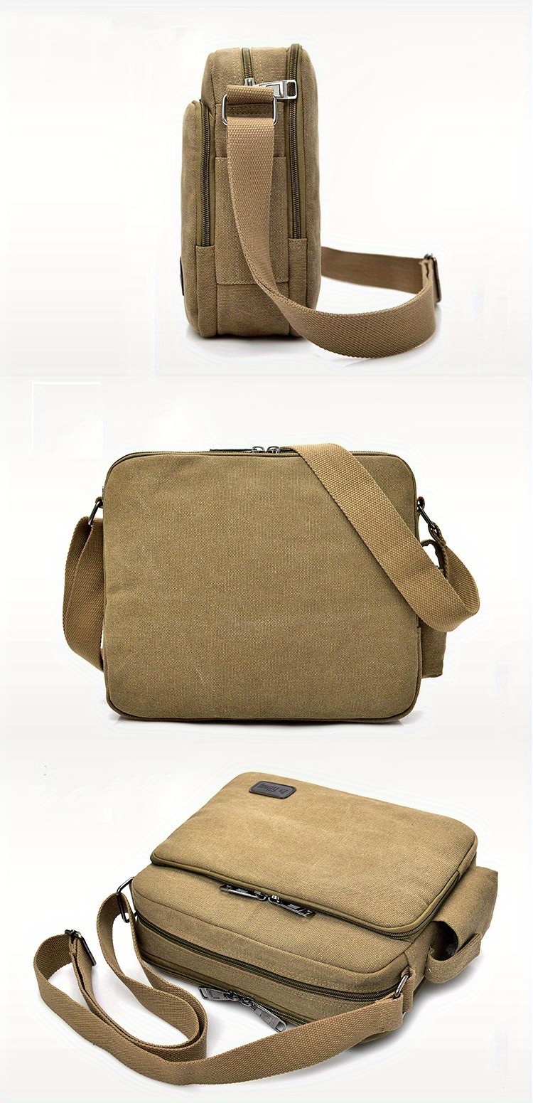 Canvas Messenger Bag Casual Shoulder Bag For Outdoor Travel Temu