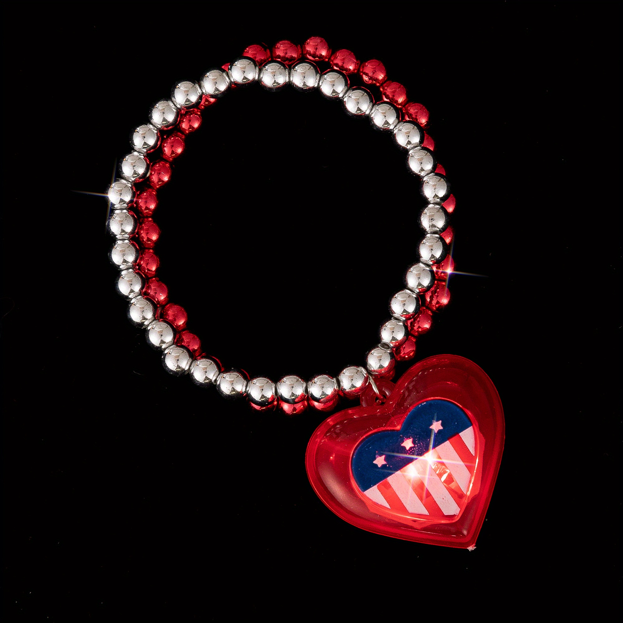 USA Independence Day 4th of July Bracelet with Red White Blue Gemstone  Hearts – Blackberry Designs Jewelry
