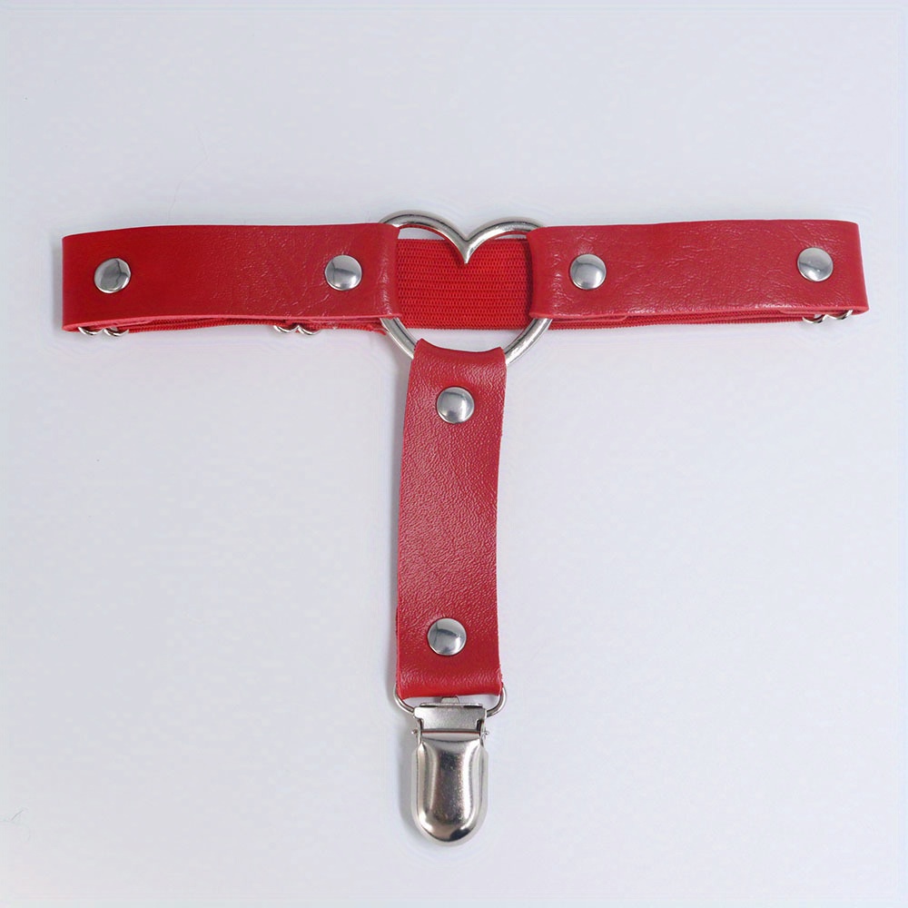 Women's Punk Rivet Leg Thigh Harness Belt PU Leather Solid Belt