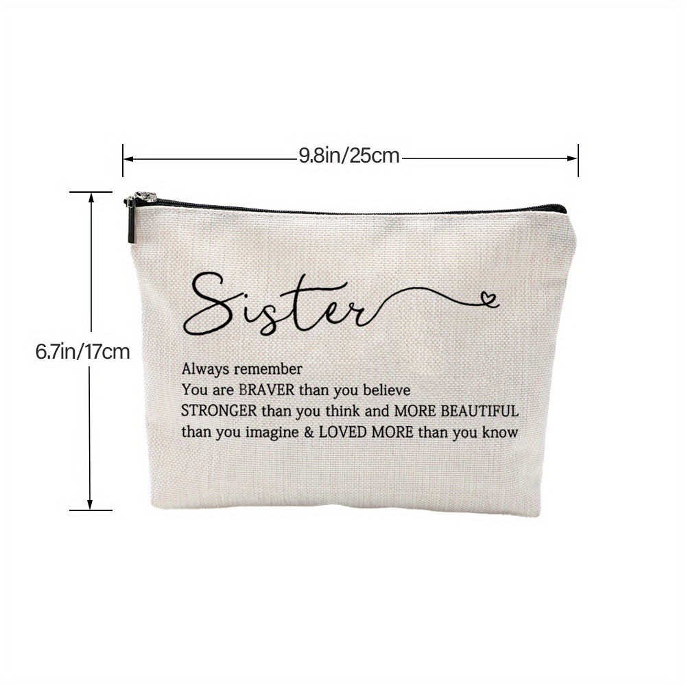 inspirational makeup organizer bag versatile cosmetic storage bag canvas zipper coin purse details 2
