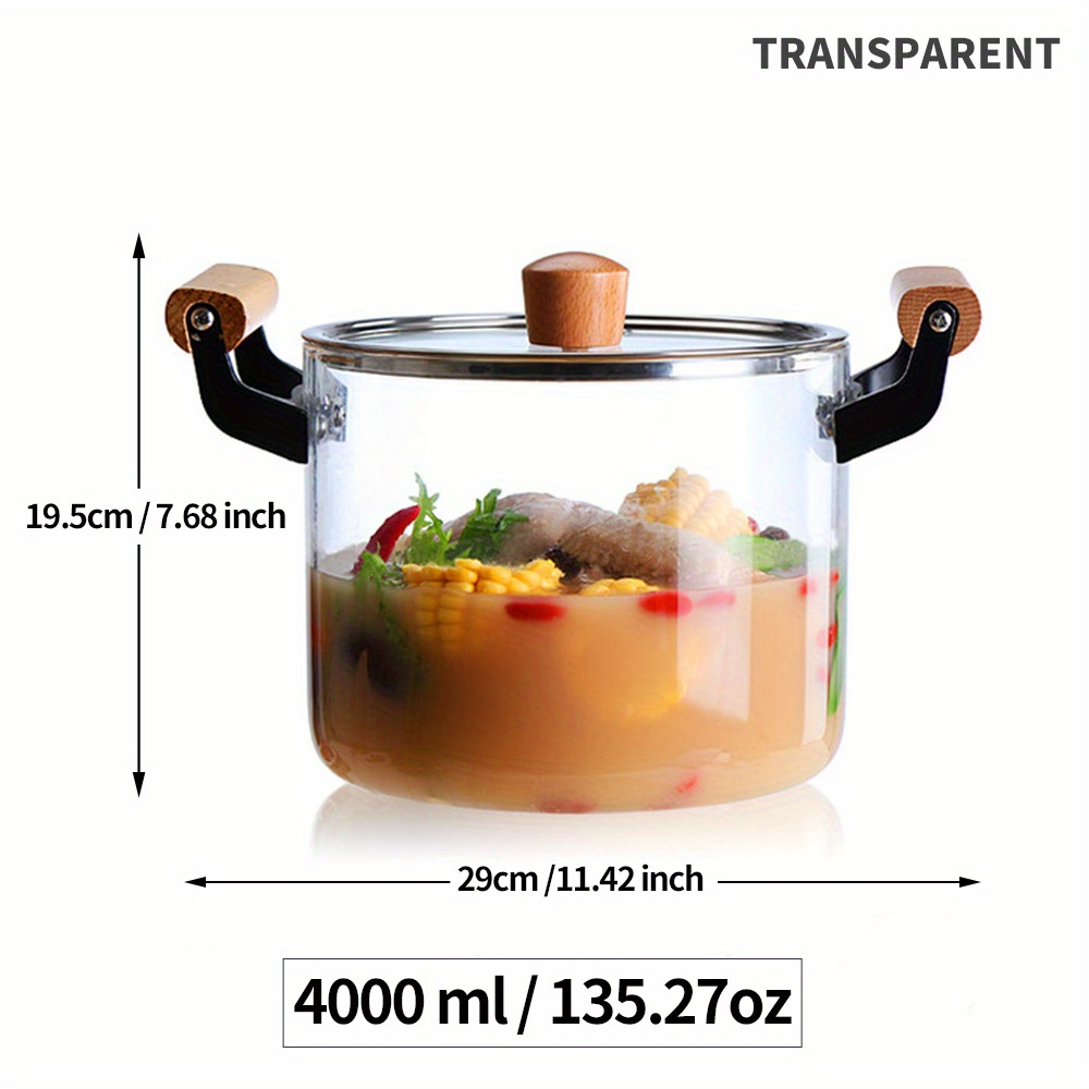 5 Liter Borosilicate Clear Glass Cooking Pot Cookware Set with Stainless  Steel Handles - China Glass Cooking Pot and Cooking Pot price