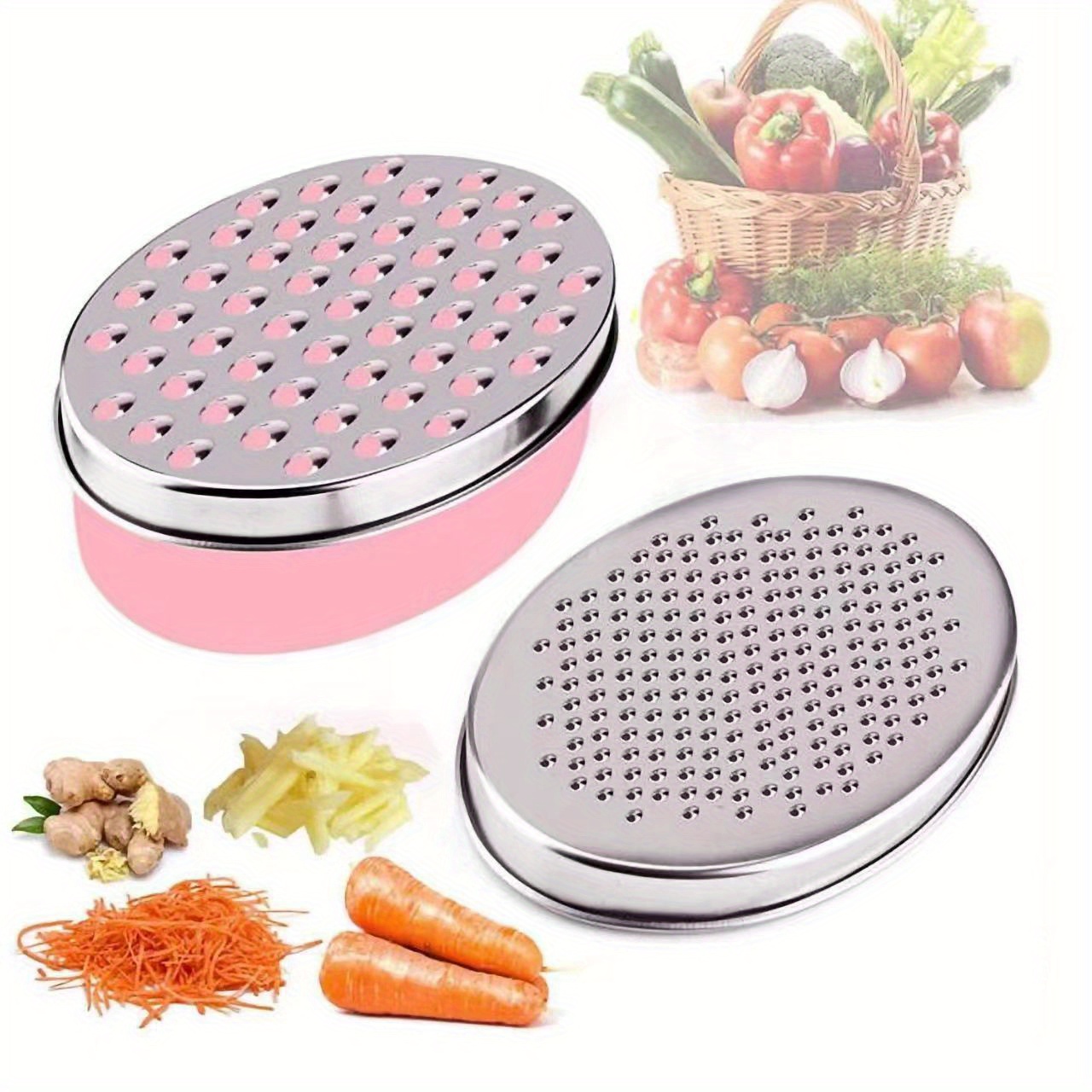 Cheese grater with food storage container-Perfect For Hard Parmesan Or Soft  Cheddar Cheeses, Ginger, Chocolate, Butter, Vegetables & Nutmeg.(There are  two sizes of grater) 