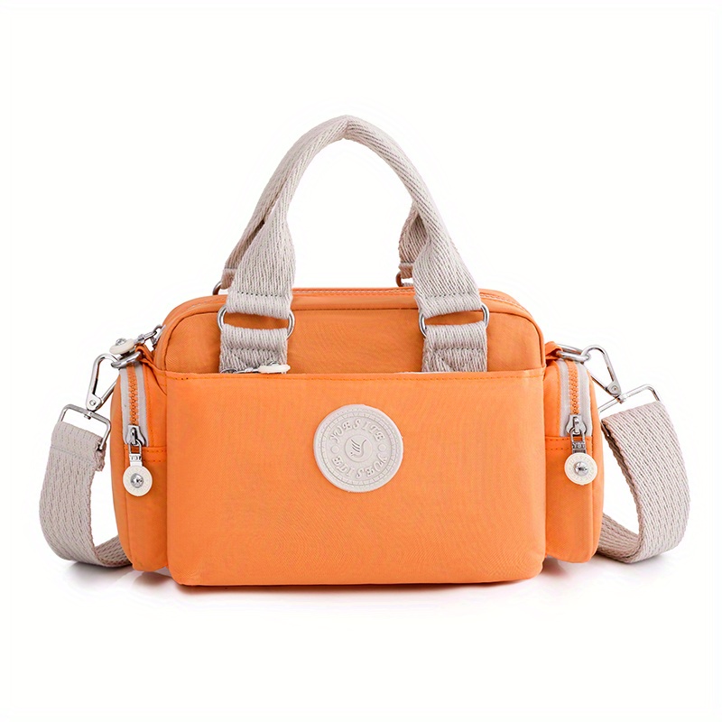 Colorblock Casual Satchel Bag All Match Shoulder Bag With Pockets