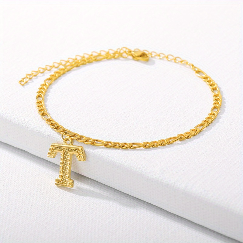 Letter t online anklet