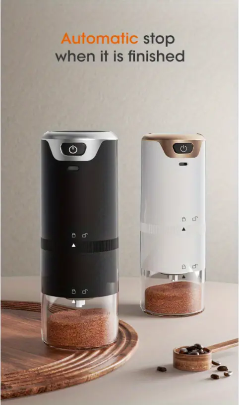 electric coffee grinder detachable rechargeable automatic coffee powder press details 5