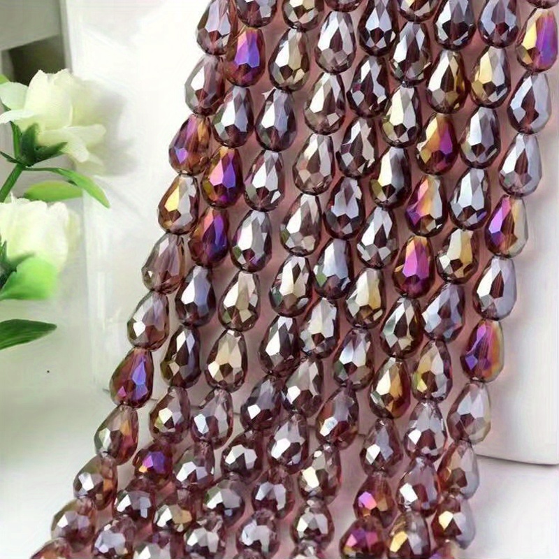 Purple Glass Synthetic Crystal Beads Violet Faceted Beads - Temu