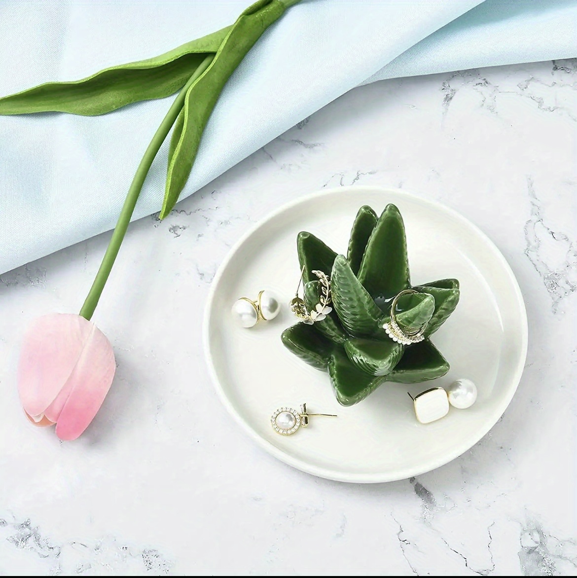 Cactus Ring Holder Succulent Plant Design Ring - Temu