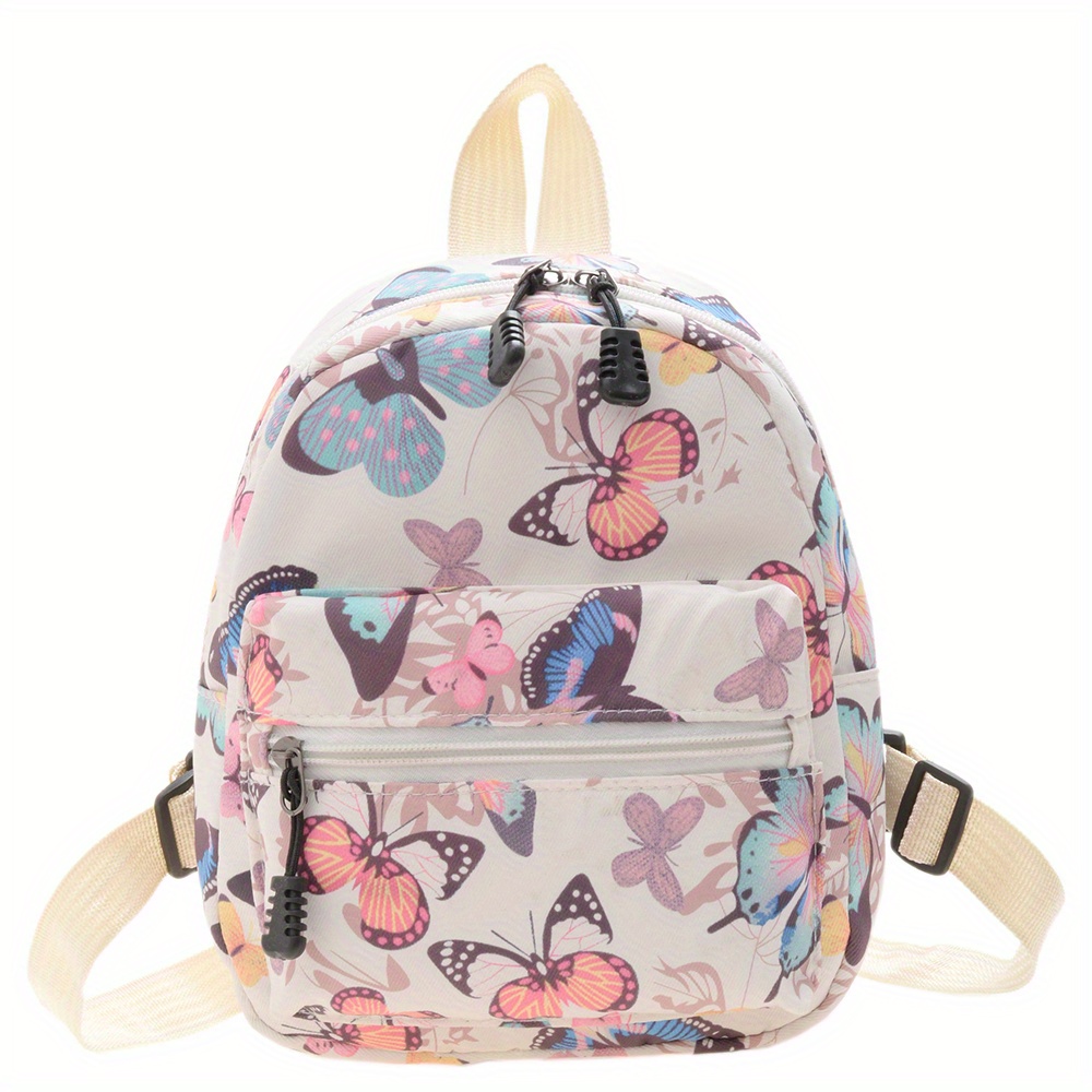 Random Print Mini Backpack, Zipper Adjustable Shoulder Straps Cute Backpacks,  Casual Nylon Bag ( × 9.06'') - Temu