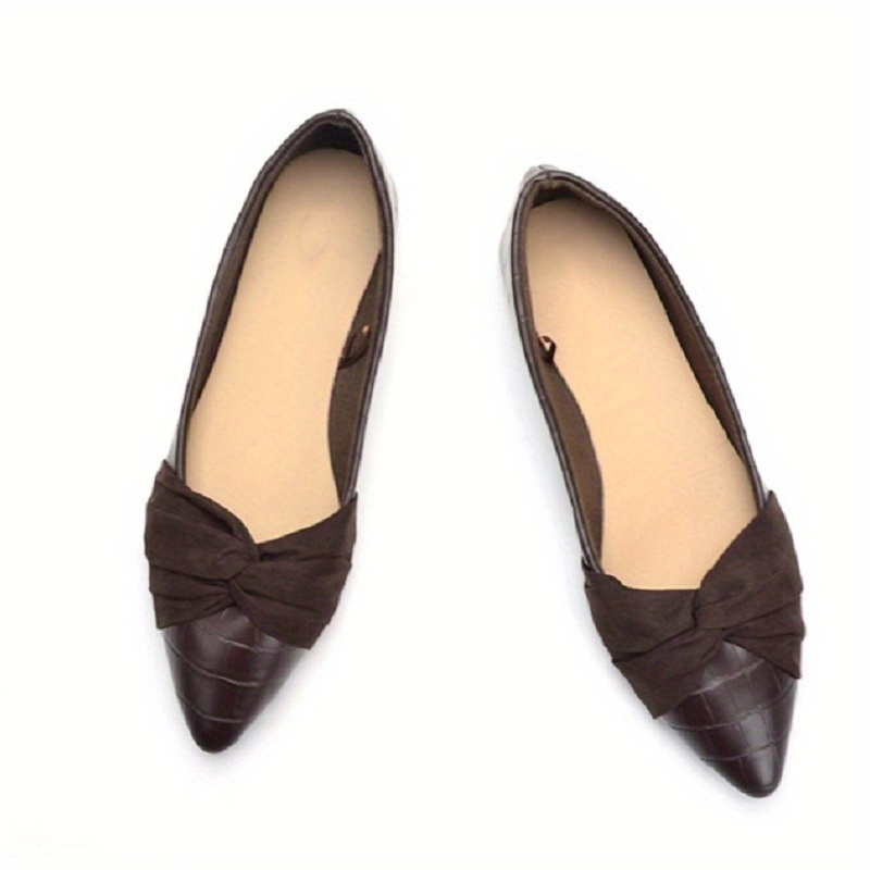 Pointed toe bow on sale flats