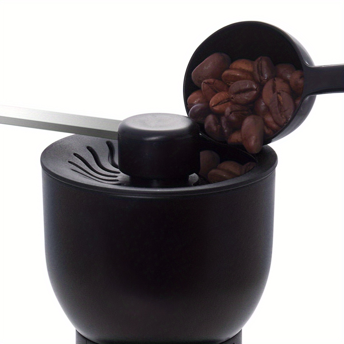 Molinillo de café manual | Molinillo de café de mano con mango de manivela,  perilla de madera con 6 ajustes de molienda ajustables, incluye frasco de