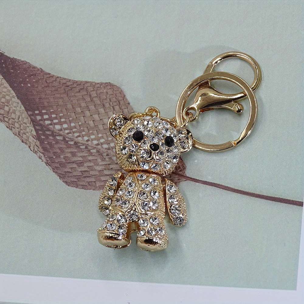 Fancy & Fantasy-llavero con diamantes de imitación Para Mujer, accesorio de  alta calidad con diseño de oso, Animal, correa de cuero, llavero de coche,  colgante Para bolso - AliExpress