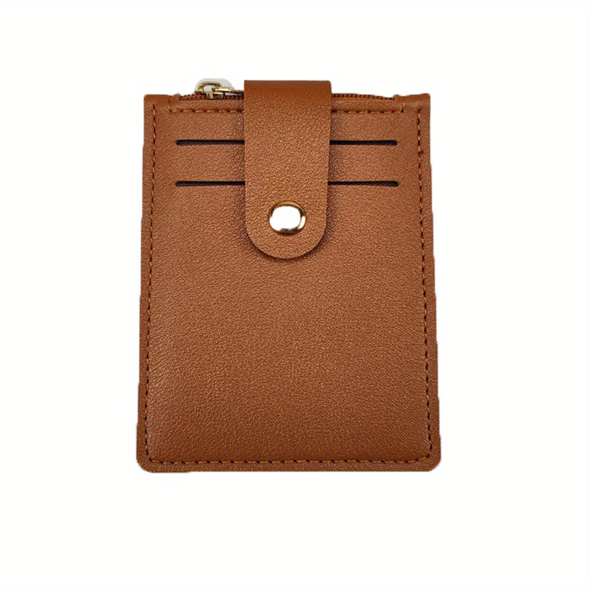 Men's Card Holder Zipper Coin Purse Snap Button Card Bag