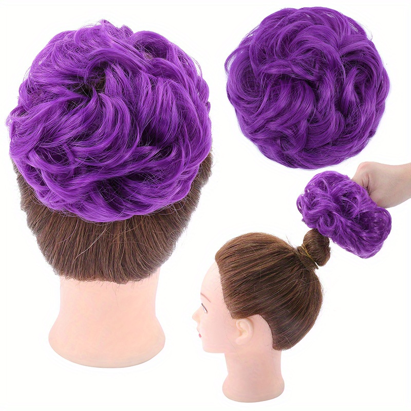 Women s Messy Curly Hair Bun Thick Updo Scrunchie Synthetic Temu