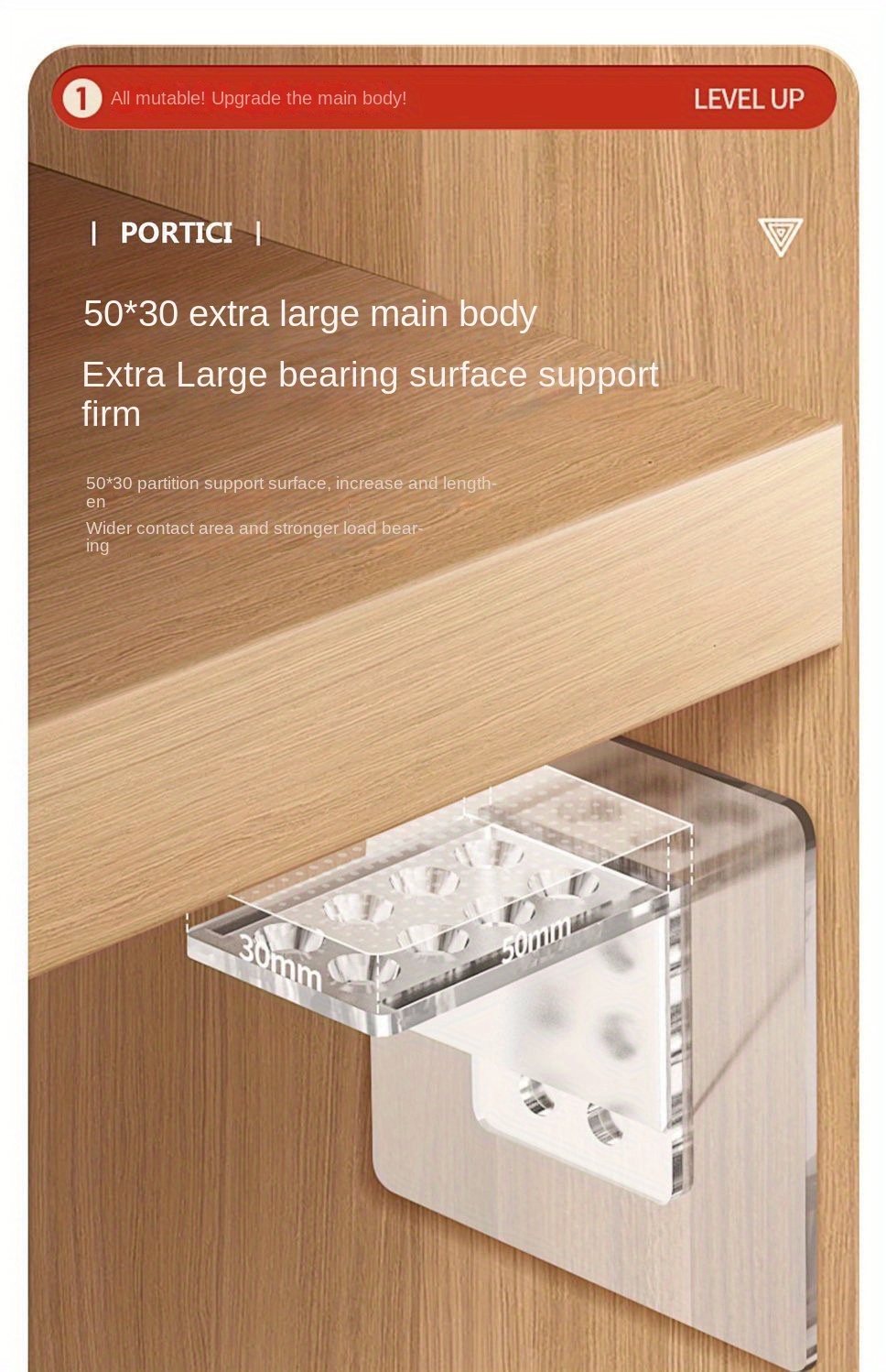 XATDOMESD Adhesive Shelf Bracket, Self Adhesive Shelf Support Pegs, Punch Free Shelf Pins, Shelf Clips for Cabinet Clapboard, 8 Pack
