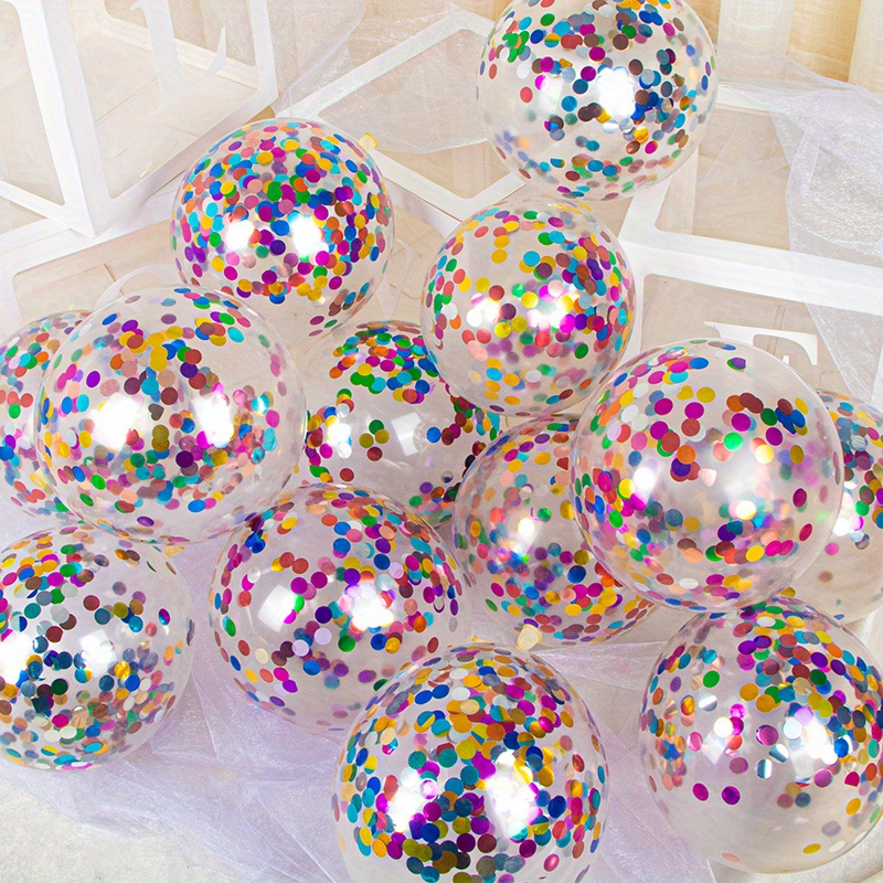 Colorful Confetti Latex Balloons Glitter Clear Transparent - Temu Canada