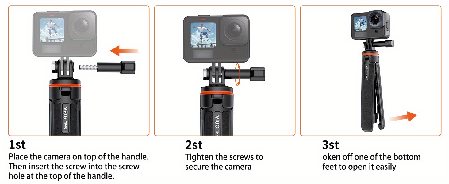  Pellking Mini palo de selfie trípode con mango para insta360  X3/X2/X, tornillo universal de 1/4 pulgadas para Sony/Canon/Nikon/Fujifilm  Vlog Camera/Webcam iPhone, soporte de mesa de grabación de video :  Electrónica