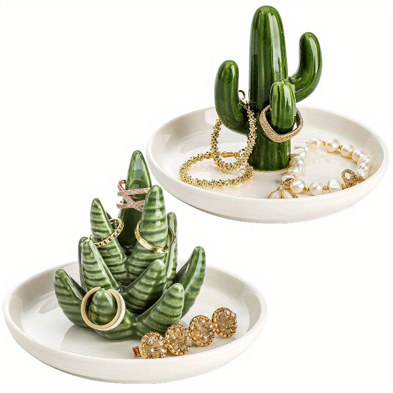 Cactus Ring Holder Succulent Plant Design Ring - Temu