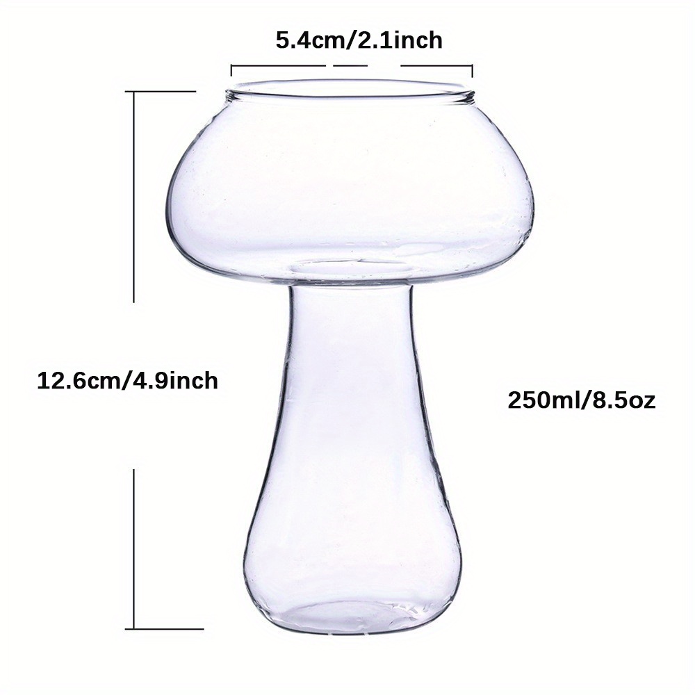 1pc 250ml 8 5oz Mushroom Cocktail Glass Creative Martini Mushroom Glass Cup Glass Goblet Clear