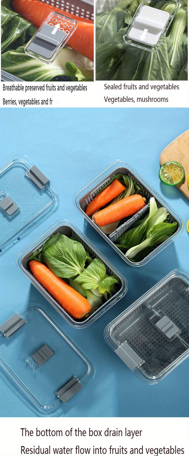 Organize Kitchen Refrigerator Storage Box: Transparent - Temu