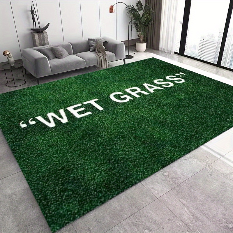 Wet Grass Letter Kitchen Rug Polyester Living Room Carpet - Temu