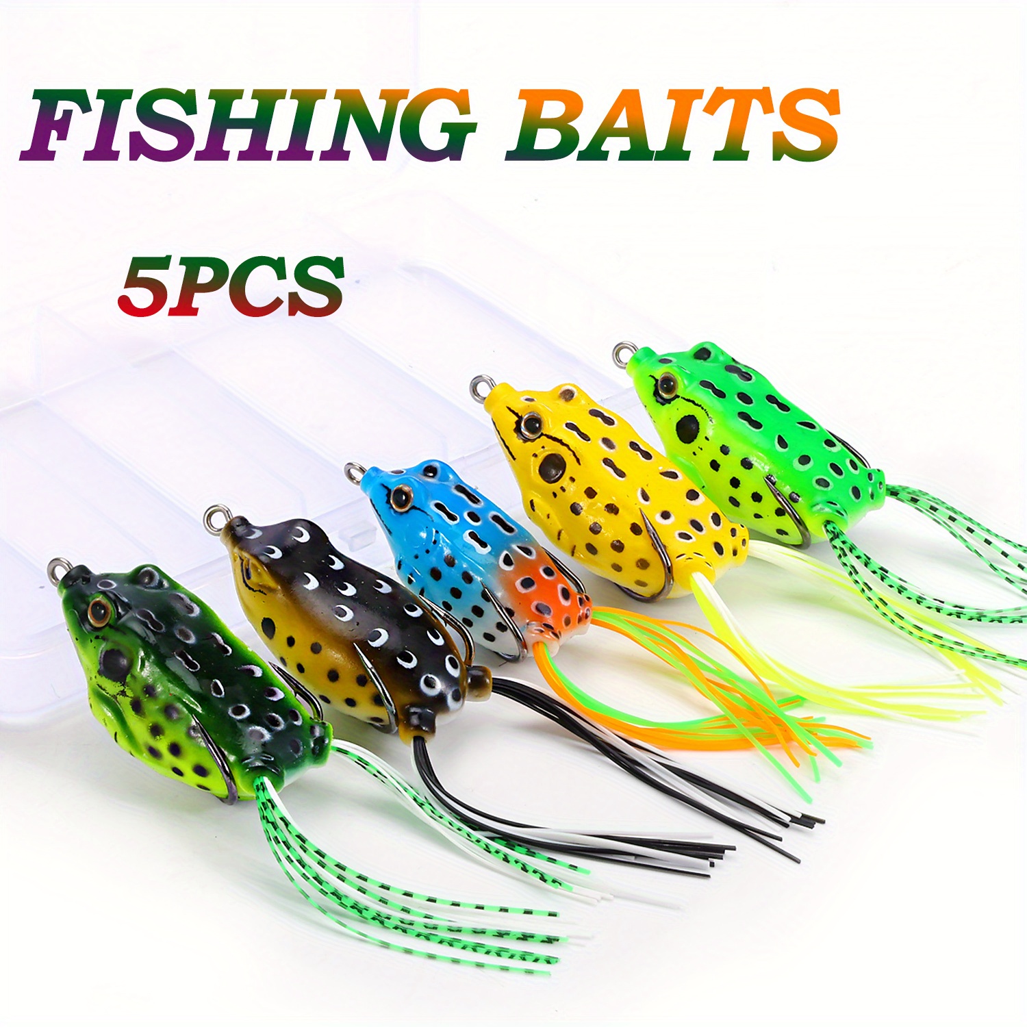 5pcs Thunder Frog Fishing Lures: Catch Bass, Trout & More with These Soft  Bait Fishing Accessories!