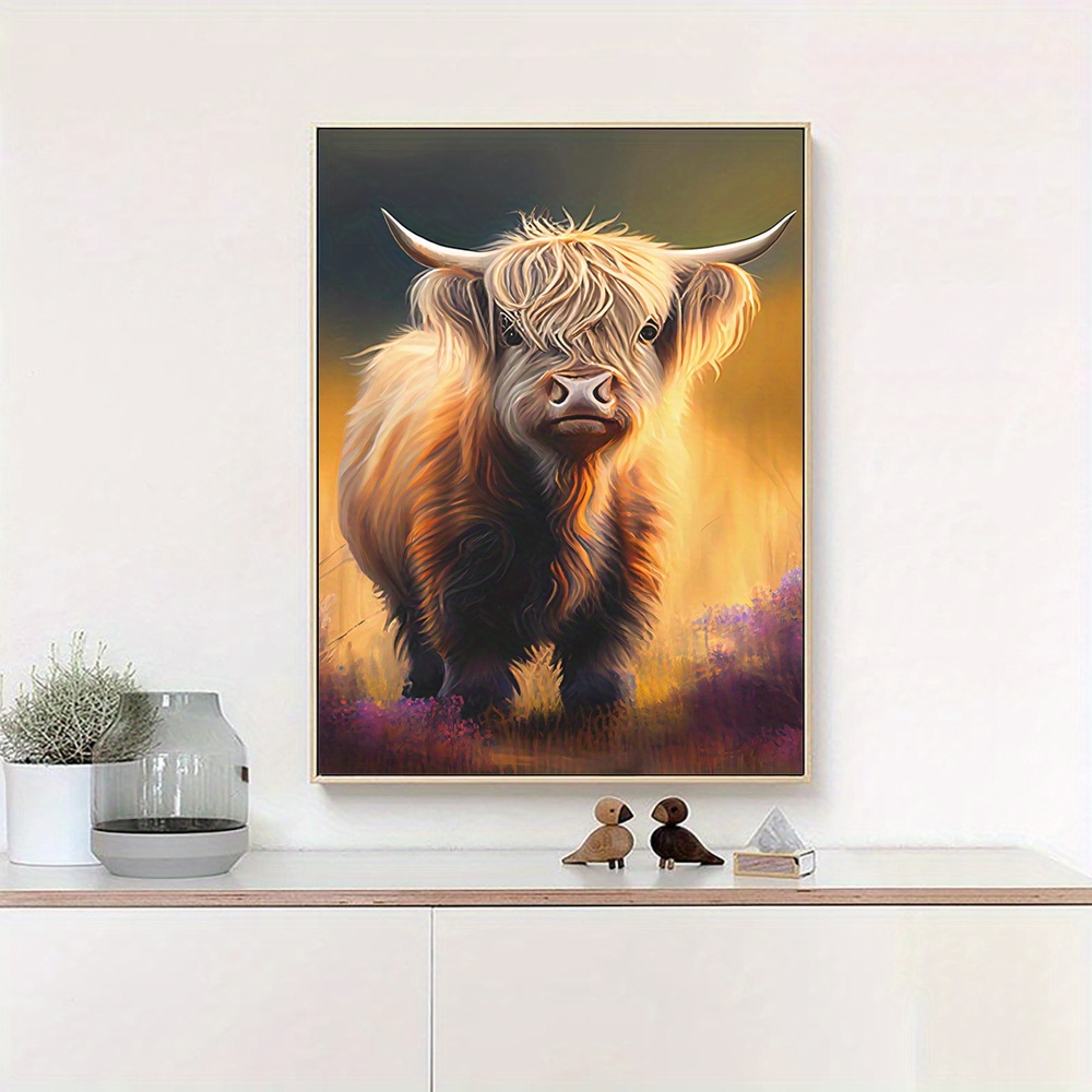 Scottish Wildlife Cow Wall Poster, Wall Canvas, Canvas Painting, Wall ...