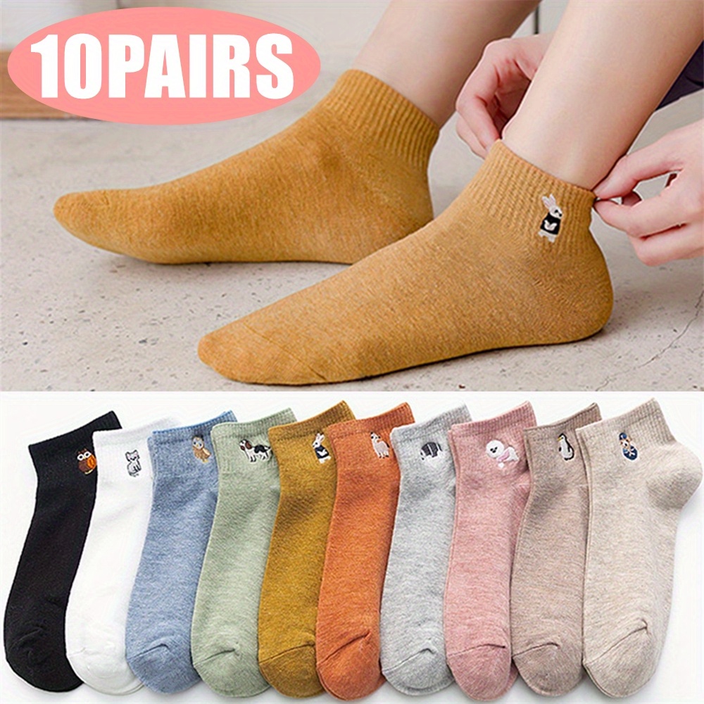5 Pairs Cute Fruit Short Cotton Socks Women Girls Colorful Low Cut Ankle  Socks 