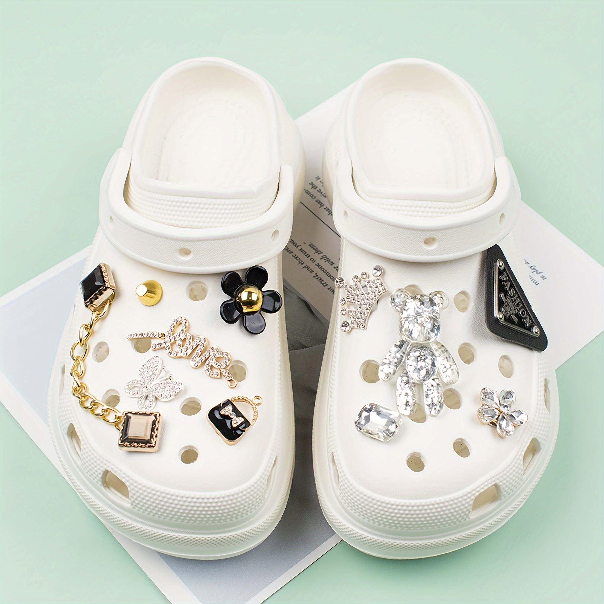Bling Punk Goth Croc Charms For Girls Women Cute Shoe - Temu