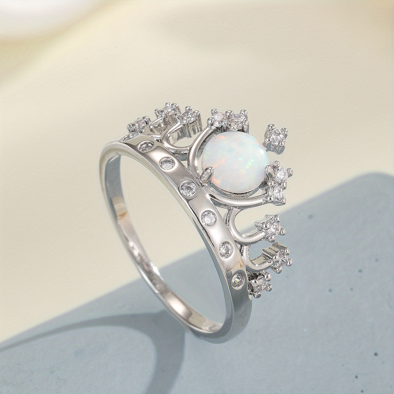 Moonstone Ring Bohemian Vintage Moon Tooth Finger Ring Female Ring,Temu