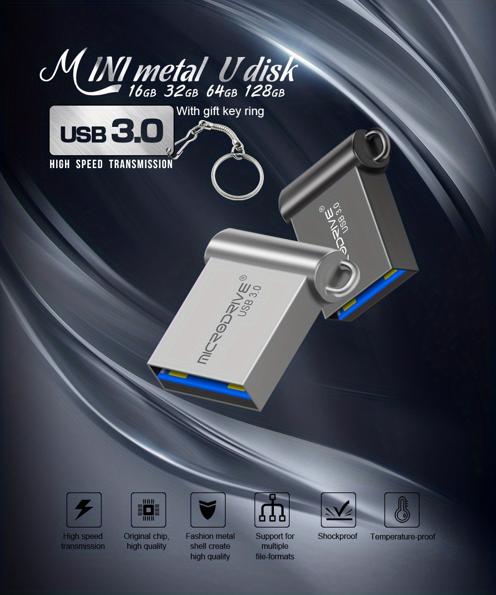 Super Mini Usb Flash Drive 128gb 64gb 32gb Waterproof Pen - Temu