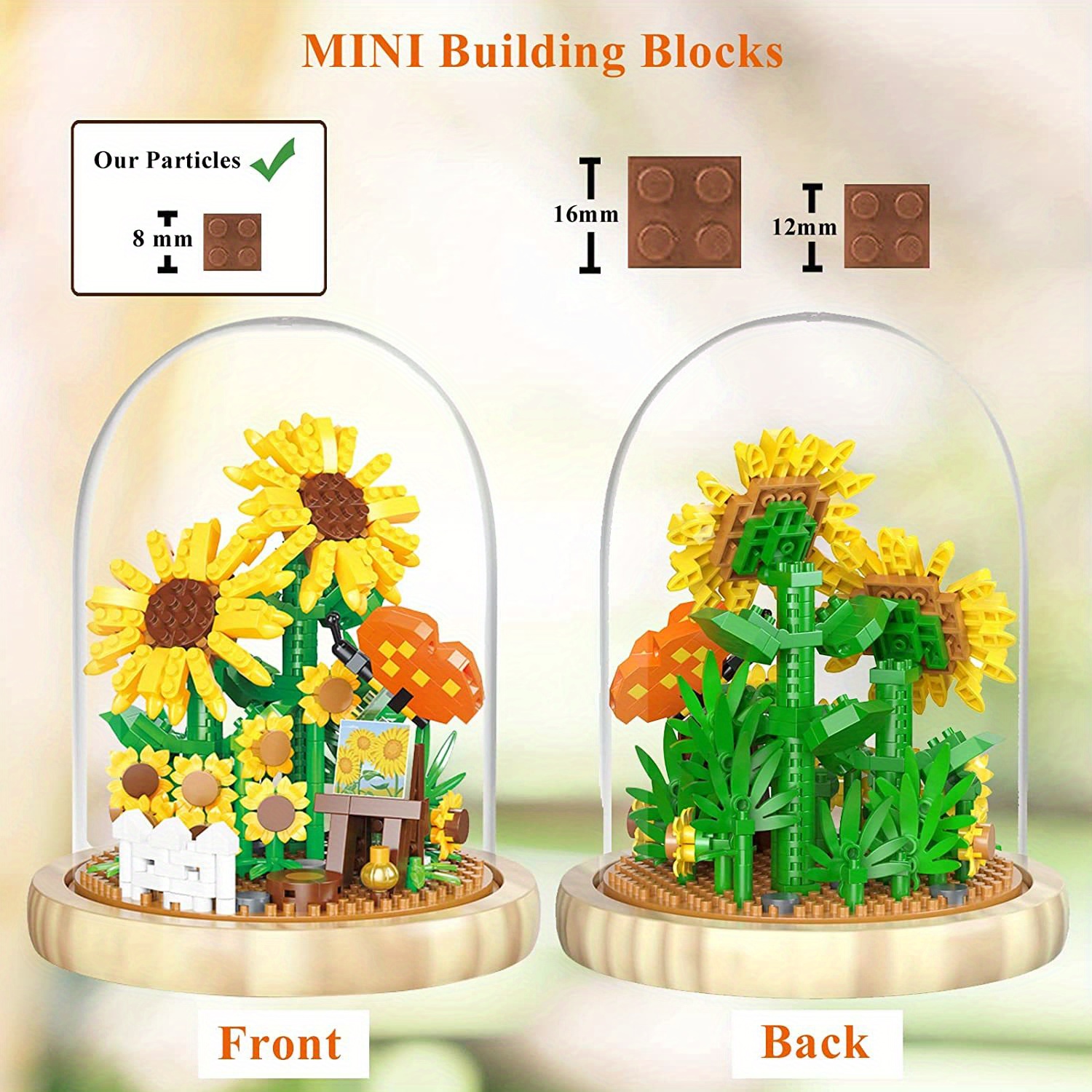 568pcs Flower Bouquet Mini Bricks Building Block Set Diy