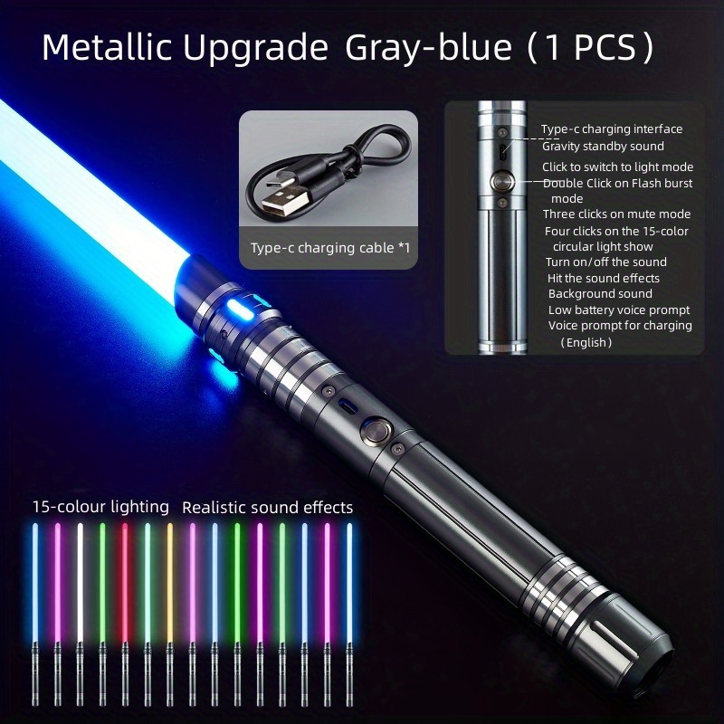 Sable láser 2 en 1 LED, espada incluye modo alterno de 6 colores, con  sonido (sensible al movimiento) para guerreros de la galaxia por  Spooktacular