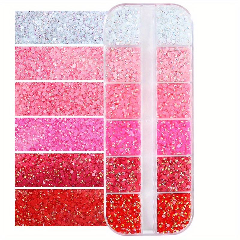  Pink Rhinestones 3000Pcs Flatback Nail Gems