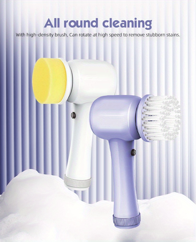 Cepillo de limpieza eléctrico recargable para baño y cocina con cepillos  intercambiables, variedad de colores / hog.173