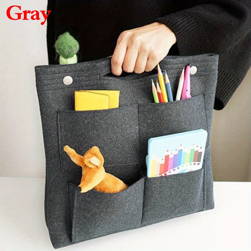 Portable Insert Bag Large Capacity Handle Storage Felt Cosmetic Bag