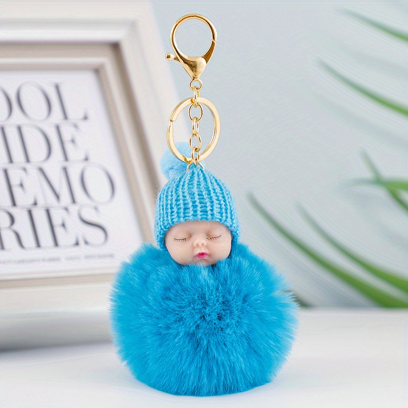 Baby Pompom Key Chains - Sweet Girl Doll Keychain, Soft Cute Keychains,  Doll Keychain Can Be Used in Car Keys, Wallets, Yellow, Medium at   Women's Clothing store