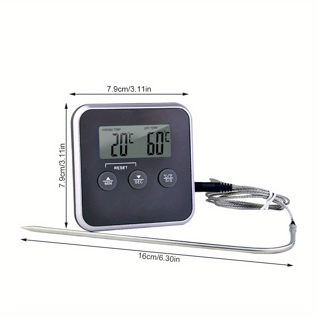 Digital Food Thermometer, Portable Digital Barbecue Meat Thermometer For  Oven Thermomet With Timer Meat Probe, Cooking Kitchen Thermometer For Meat,  Kitchen Tools, Kitchen Accessaries, Back To School Supplies, Christmas  Halloween Party Supplies 