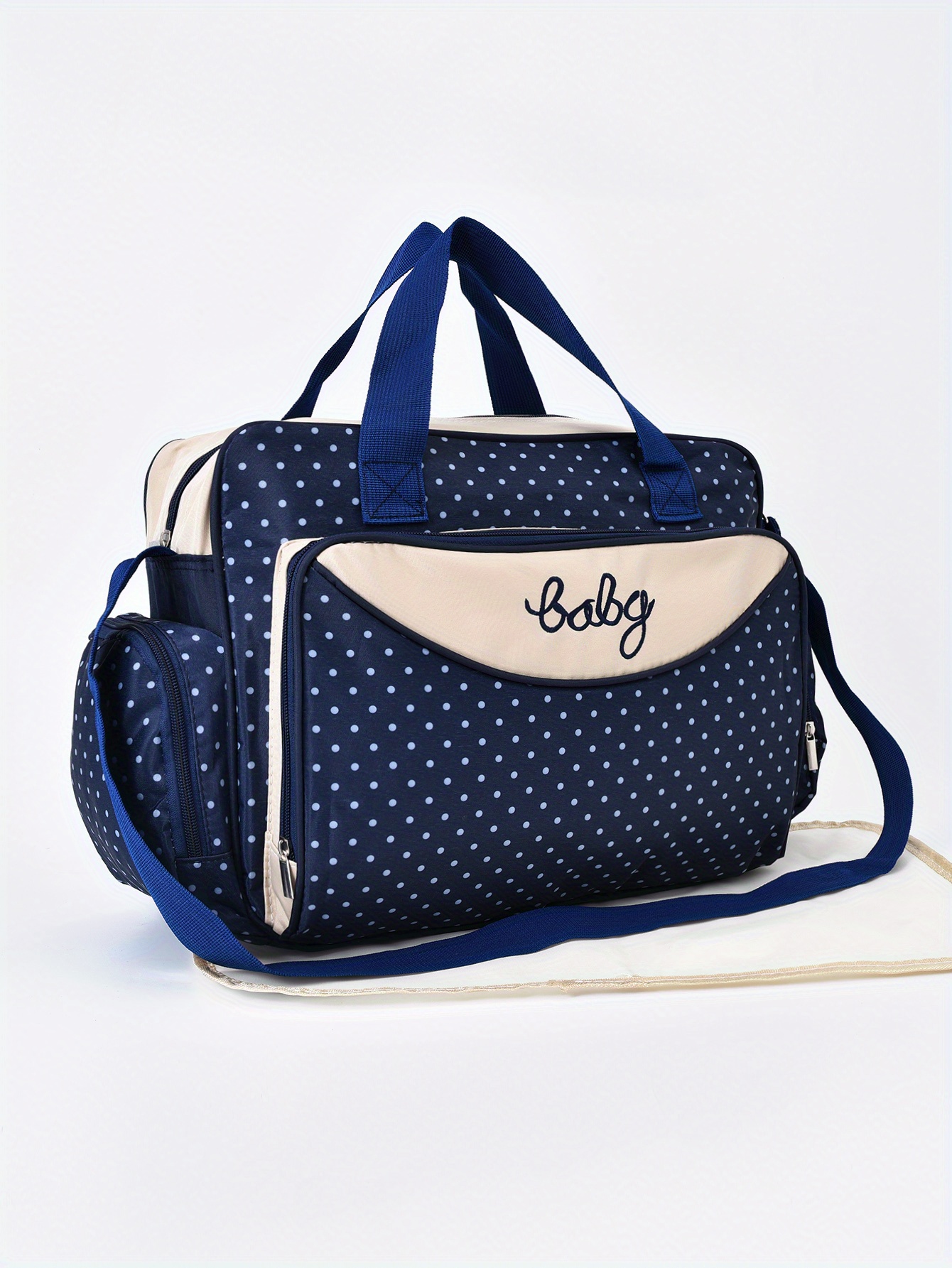 stylish polka dot   large capacity diaper bag tote bag shoulder bag for moms on the go halloween thanksgiving and christmas gift details 11