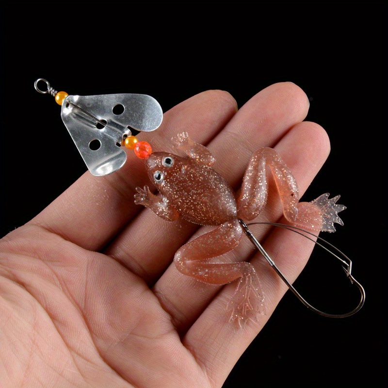 Soft Frog Fishing Lure Rotating Sequins Snap Hook Perfect - Temu