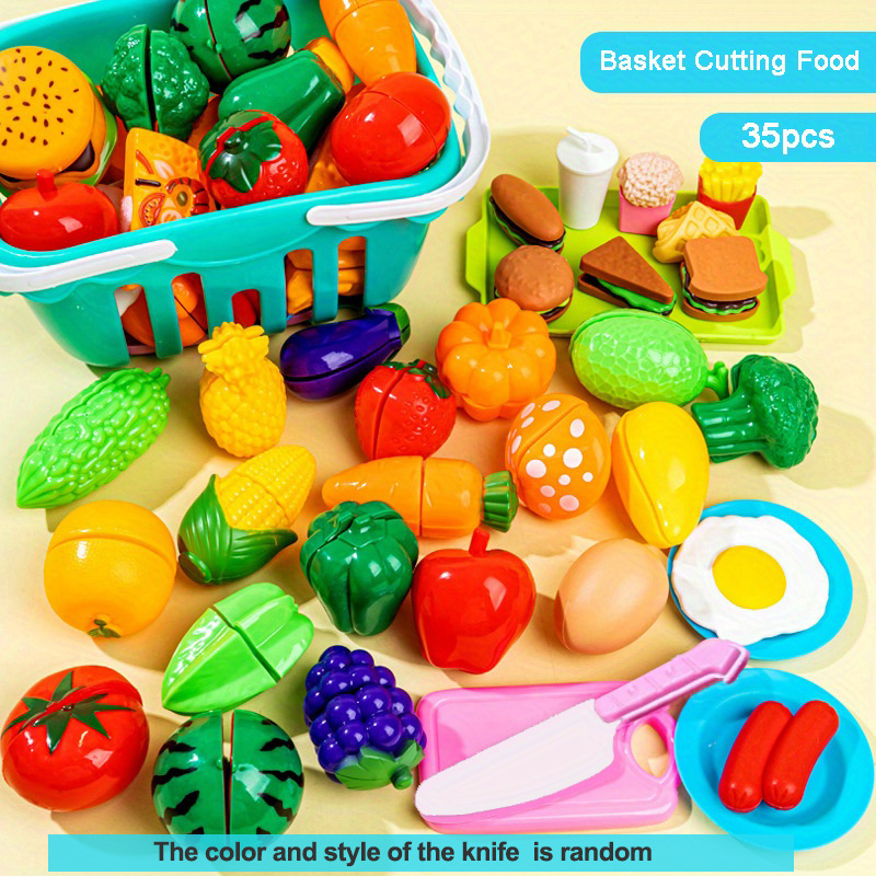 Juguetes Cocina Cortar Alimentos Frutas Verduras Niños Cesta