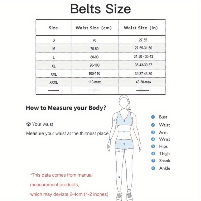 woman belt size chart cm