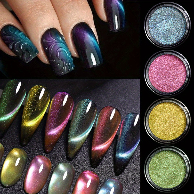 Cat Eye Chrome Nail Powder Chameleon Magnetic Powder 9d Cat - Temu Australia